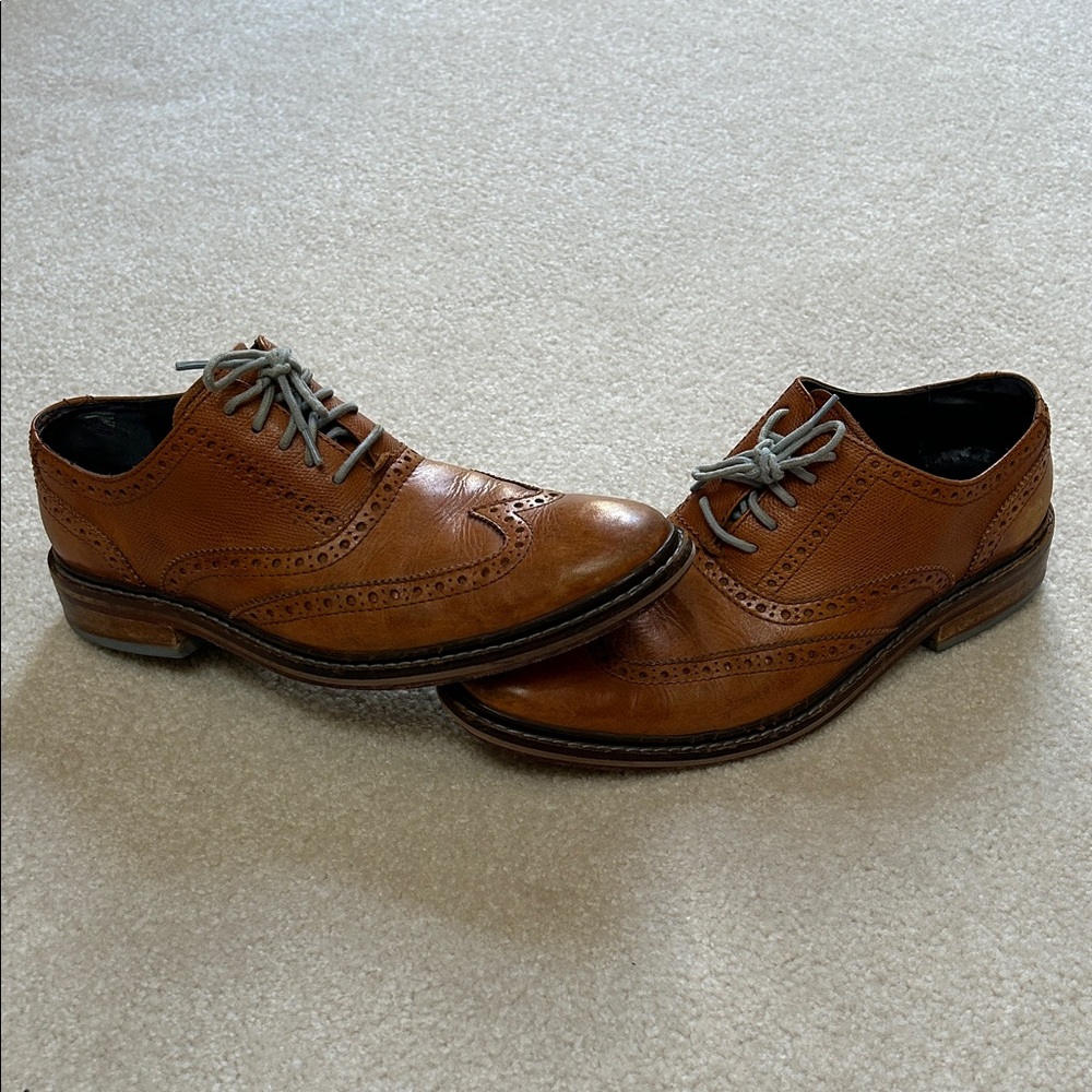 Cole Haan Tan Leather Wingtip Oxfords Shoes